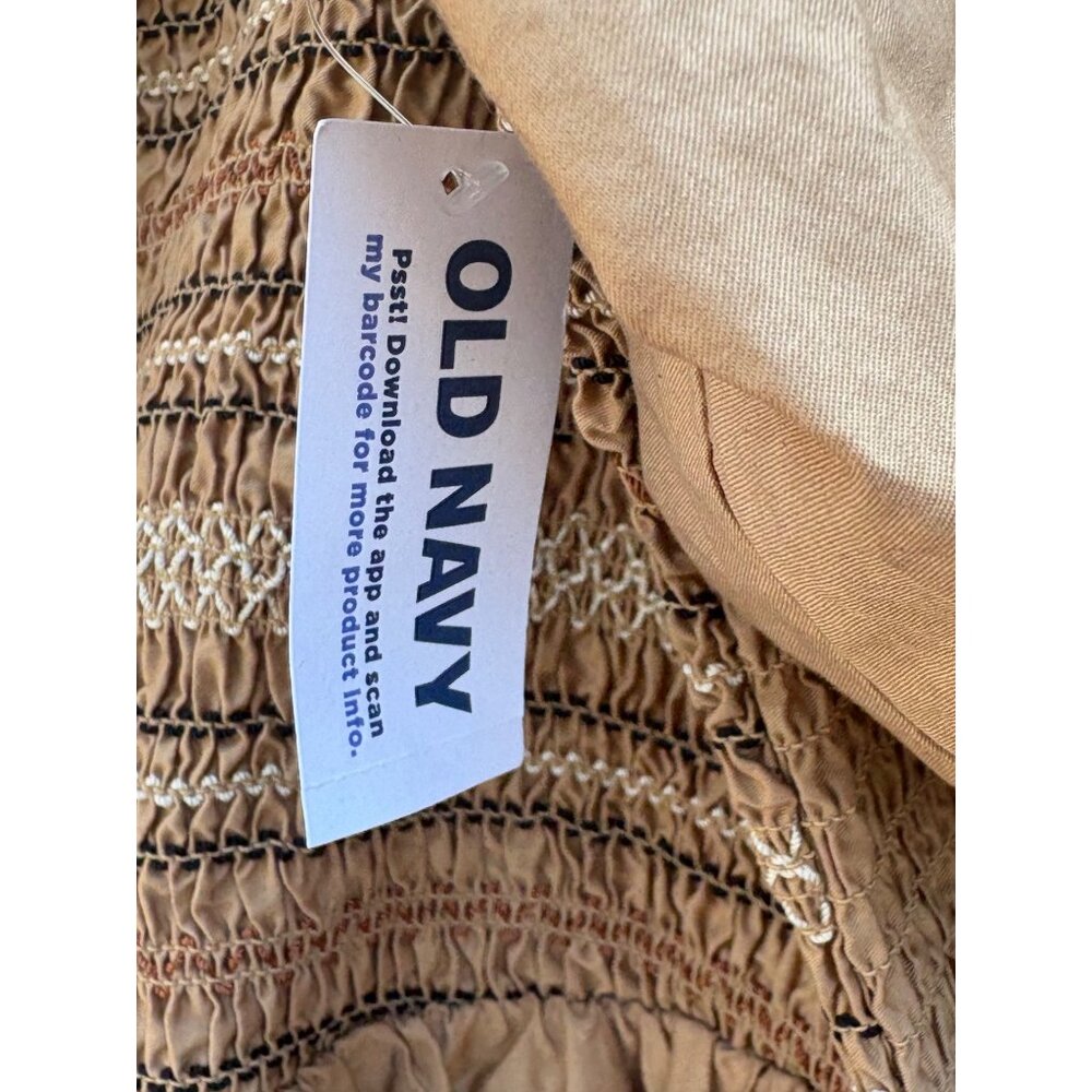 Women's Old Navy Fit & Flare Cotton-Poplin Smocked Dress 4X Off Shoulder NWT - Picture 7 of 13
